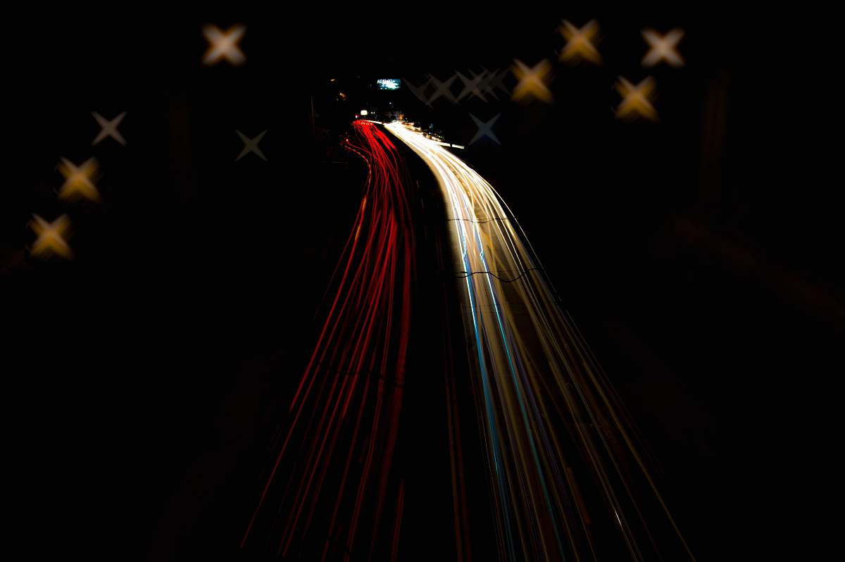 star symbol timelapse of highway bulgaria